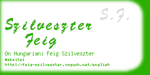 szilveszter feig business card